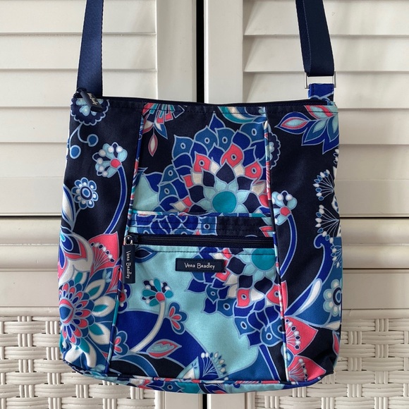 Vera Bradley Handbags - Vera Bradley Hipster crossbody purse bag NWT blue lighten up lotus flower swirl